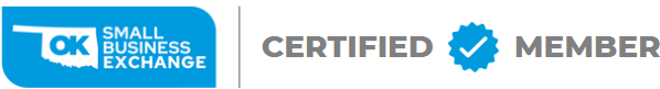 OK Small Business Exchange logo with the text Certified Member and a blue checkmark badge. -JRPMTS