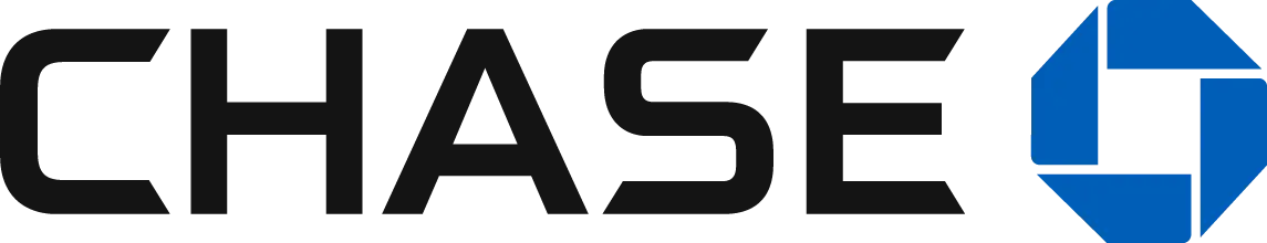 Chase logo featuring the word CHASE in bold black letters next to a blue octagonal emblem. -JRPMTS LLC